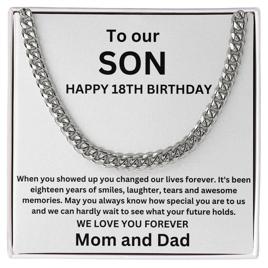 TO MY SON 18TH BIRTHDAY
